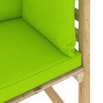 vidaXL Canapés d'angle de jardin 2Pièces et coussins Pin imprégné de vert