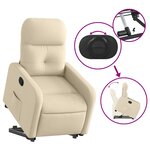 vidaXL Fauteuil inclinable Crème Tissu