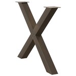 vidaXL Pieds de table à manger en forme de X  2 pièces  acier naturel  90 x (72-73) cm