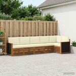 vidaXL Ensemble de canapés d'extérieur 5 pc Naturel et Crème