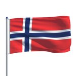 vidaXL Drapeau Norvège et mât en aluminium 6 m