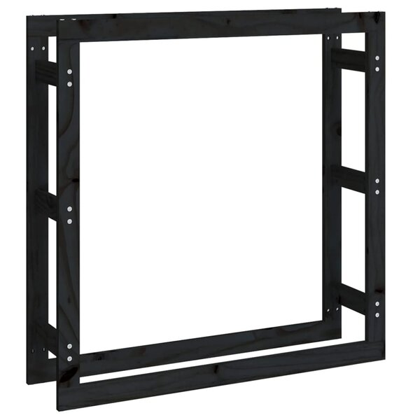 vidaXL Support pour bois de chauffage Noir 100x25x100 cm Bois de pin