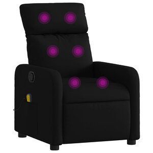 vidaXL Fauteuil inclinable de massage en tissu noir