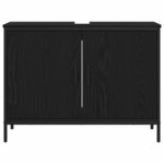 vidaXL Ensemble de mobilier de salle de bain avec étagère 3 Pièces Noir