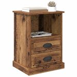 vidaXL Cabinet de chevet avec tiroir 2 Pièces Bois ancien 36 x 43 x 60 cm