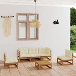 vidaXL Salon de jardin 6 Pièces avec coussins Bois de pin massif