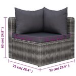 vidaXL Meuble de jardin 7 Pièces et coussins et oreillers Résine tressée