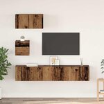 vidaXL Meuble TV mural 4 Pièces Bois ancien 80 x 30 x 30.5 cm