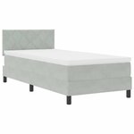 vidaXL Lit à ressort LED avec matelas Gris clair 100 x 200 cm Velours
