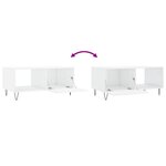 vidaXL Table basse Blanc brillant 90x50x40 cm Bois d'ingénierie