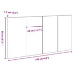 Tête de lit vidaXL Noir Chêne 160x1 5x80 cm en bois d'ingénierie