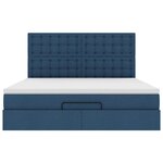 VidaXL Cadre de lit ottoman avec matelas bleu 180x200 cm tissu