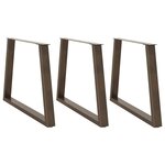 vidaXL Pieds de table à manger en forme de V  3 pièces  acier naturel  90 x (72-73 3) cm