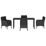 vidaXL Ensemble de salle à manger pour jardin 5 Pièces Noir Poly rotin