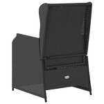 vidaXL Banc de jardin avec coussin 2 Pièces Noir Poly rotin