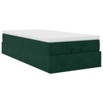 vidaXL Cadre de lit ottoman avec matelas vert foncé 90x190 cm velours