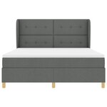 Lit Box Spring vidaXL avec matelas - Gris foncé  180x200 cm  Tissu