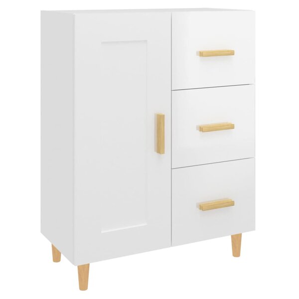 vidaXL Buffet Blanc brillant 69 5x34x90 cm Bois d'ingénierie