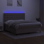 vidaXL Sommier à lattes de lit et matelas et LED Taupe 160x200cm Tissu