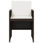 vidaXL Chaises de jardin avec coussins lot de 4 marron résine tressée