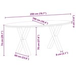 vidaXL Table à manger marron clair bois de chêne massif ovale