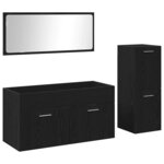 vidaXL Set de Meubles pour Salle de Bain avec porte 3 Pièces Chêne noir