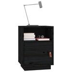 vidaXL Tables de chevet 2 Pièces Noir 40x34x55 cm Bois de pin massif