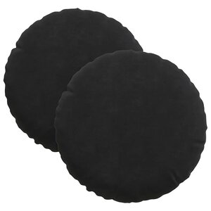 vidaXL Coussins de siège 2 pc Velours Noir Ø30 x 13 cm
