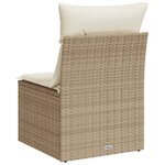 vidaXL Canapé de jardin sans accoudoirs coussins beige résine tressée