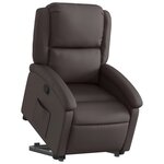 vidaXL Fauteuil inclinable marron foncé cuir véritable
