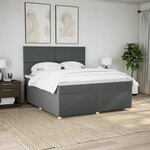 vidaXL Sommier à lattes de lit avec matelas Gris foncé 180x200cm Tissu