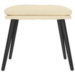 vidaXL Chaise de relaxation avec tabouret Crème Tissu