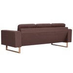 vidaXL Canapé à 3 places tissu marron