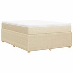 vidaXL Sommier à lattes de lit avec matelas Crème 160x200 cm Tissu