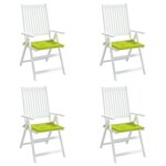 vidaXL Coussins de chaise de jardin 4 Pièces vert vif 50x50x3 cm