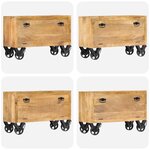 vidaXL Armoire à chaussures 86x35x55 cm Bois de manguier solide