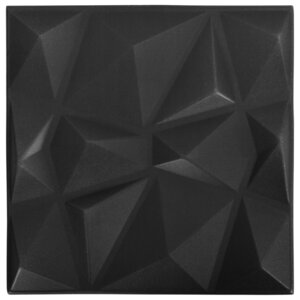 vidaXL Panneaux muraux 3D 48 Pièces 50x50 cm Noir diamant 12 m²