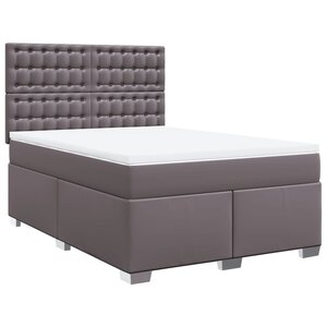 vidaXL Sommier à lattes de lit avec matelas Gris 160x200 cm Similicuir