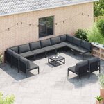 vidaXL Ensemble de canapé de jardin Anthracite Acier