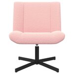 vidaXL Chaise pivotante Rose 63 x 75 x 76 cm Peau de mouton