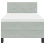 vidaXL Lit à ressort LED avec matelas Gris clair 100 x 200 cm Velours