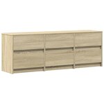 vidaXL Meuble TV avec LED chêne sonoma 140x34x50 cm bois d'ingénierie