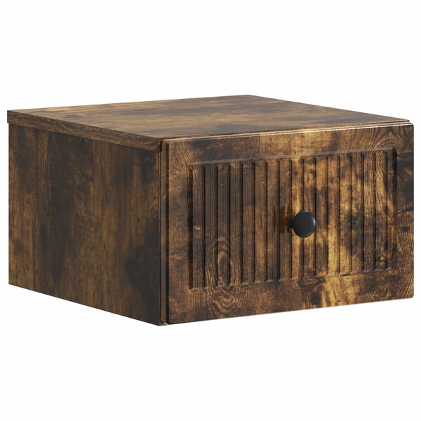 vidaXL Cabinet de chevet mural Chêne fumé 33 x 34 5 x 20 cm
