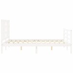 vidaXL Cadre de lit avec tête de lit blanc King Size bois massif
