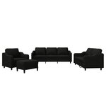 vidaXL Ensemble de canapés 4 Pièces avec coussins Noir Tissu