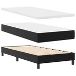 vidaXL Lit Box Spring avec matelas – Noir  90x200 cm  cuir synthétique