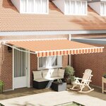 vidaXL Auvent Rétractable jaune et orange 400 × 300 cm Polyester