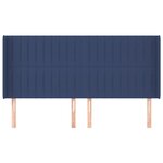 vidaXL Tête de lit avec oreilles Bleu 203x16x118/128 cm Tissu