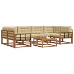 vidaXL Ensemble de canapés d'extérieur 7 Pièces Naturel et Beige
