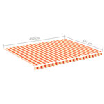 vidaXL Tissu de remplacement pour auvent Jaune et orange 4 5x3 5 m
